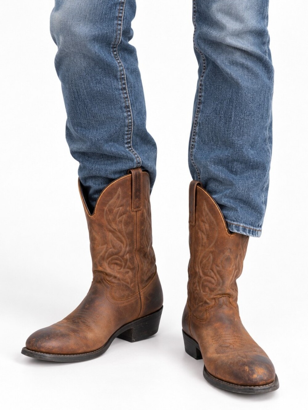 Masterson RB876 Cowboy Boots Mens EW Brown Leather Western Urban Chic Grandpa